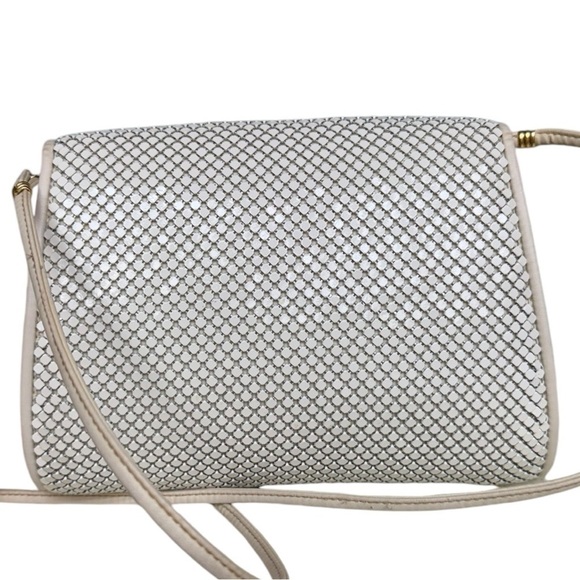 Vintage Whiting & Davis Ivory Metal Mesh Crossbody Bag - Picture 3 of 12